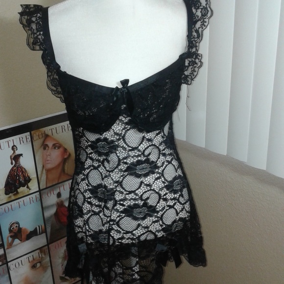 Deb Other - NWT DEB Black Lace Babydoll Lingerie SZ 1X